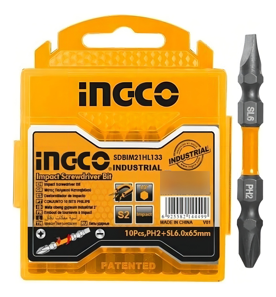 Set Puntas Phillips Y Paleta Doble Impacto 10 Piezas Ingco